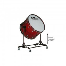 CROME CHAMBER DRUM 71.1 Ø X 50 CM MAHOGANY...