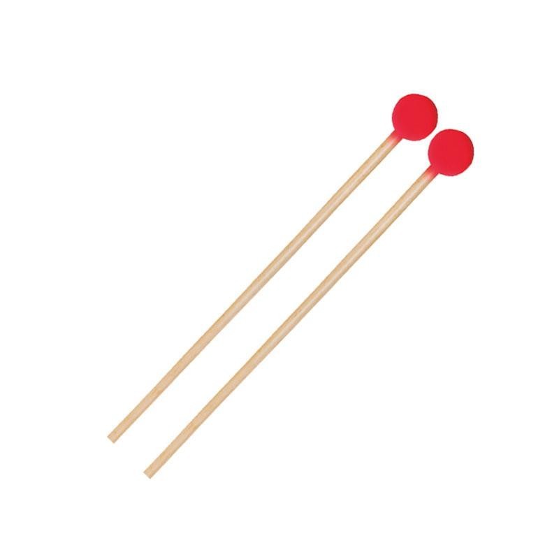 MAILLET DE XYLOPHONE BOULE 30 MM MANCHE EN BOIS DE CAOUTCHOUC SEMI-DUR 39 CM PAIRE