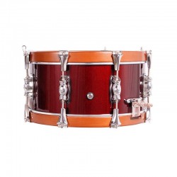 TAMBOR SAYÓN PASIÓN DEL SUR CROME 35,6 Ø X 16 CM ROJO VINO AROS MIEL LISO