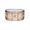 CAJA DESIRE MADERA CROME 35,6 Ø X 13 CM NATURAL AROS METÁLICOS
