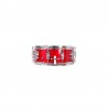 GRANDE BOÎTE DE BATTERIE 35,6 Ø X 14 CM ANNEAUX EN MÉTAL CERISE