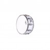 GREAT LINED WOODEN BOX 35.6 Ø X 16 CM WHITE METAL HOOPS