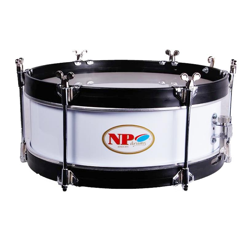 CHILDREN'S BROTHERHOOD DRUM 12" X 11 CM WHITE SMOOTH BLACK HOOPS