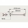TIGE DE TAMBOUR CROME 21 CM COMPLÈTE